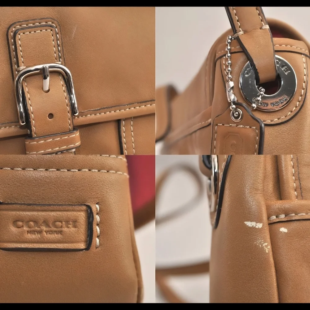 Authentic COACH Vintage Shoulder Cross Body Bag Purse Leather - Picture 3 of 9